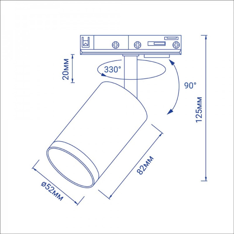 Трековый светильник под лампу Feron ML333 латунь 01936