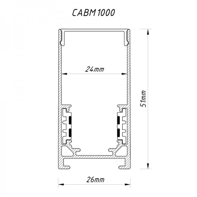 Шинопровод для низковольтных трековых светильников Feron CAB1000 черный накладной 2м 41961