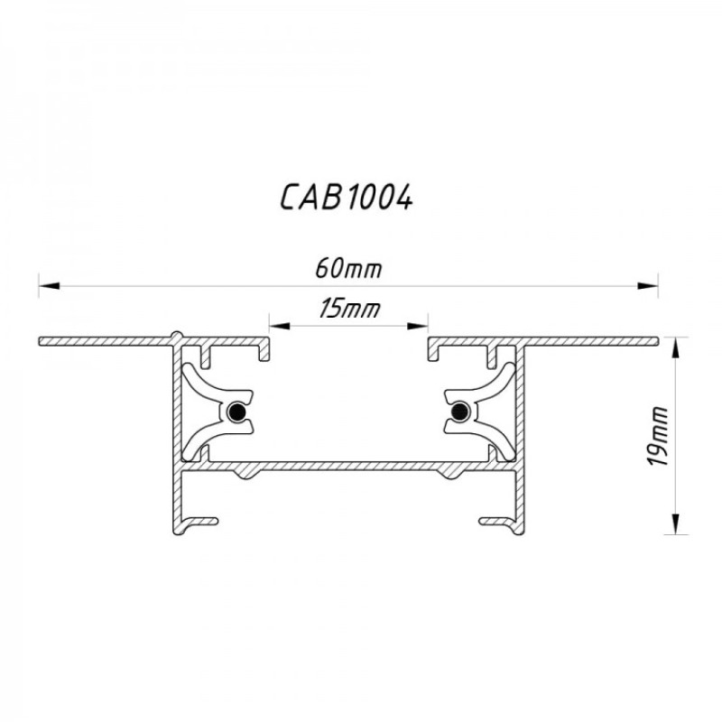 Шинопровод для трековых светильников встраиваемый CAB1004 однофазный 2м белый FERON 10353