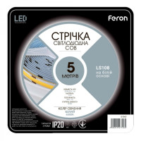Світлодіодна стрічка Feron ANAN LS108 320SMD/m 9W/m 12V 6500K (5м) 01947