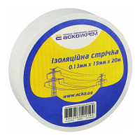 Изоляционная лента 0,13мм*19мм/20м белая АСКО-УКРЕМ (10шт упаковка) A0150020038