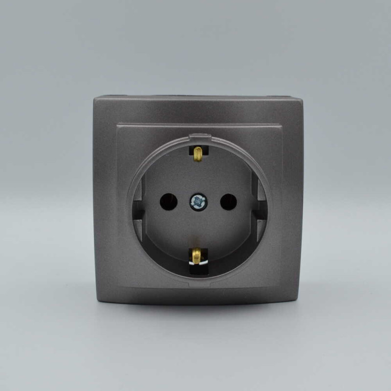 Розетка Nilson Themis антрацит 1-на з заземленням ( 26161017 )