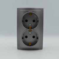 Розетка Nilson Themis антрацит 2-я с заземлением ( 26161025 )