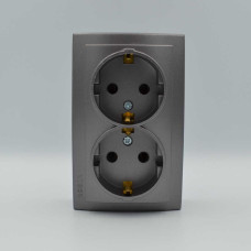 Розетка Nilson Themis антрацит 2-я с заземлением ( 26161025 )