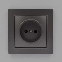 Розетка Nilson Thor антрацит 1-на без заземления ( 27161015 )
