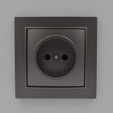 Розетка Nilson Thor антрацит 1-на без заземления ( 27161015 )