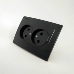 Розетка двухместная б/з NILSON Touran черная 24221024