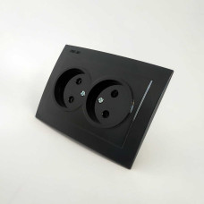 Розетка двухместная б/з NILSON Touran черная 24221024