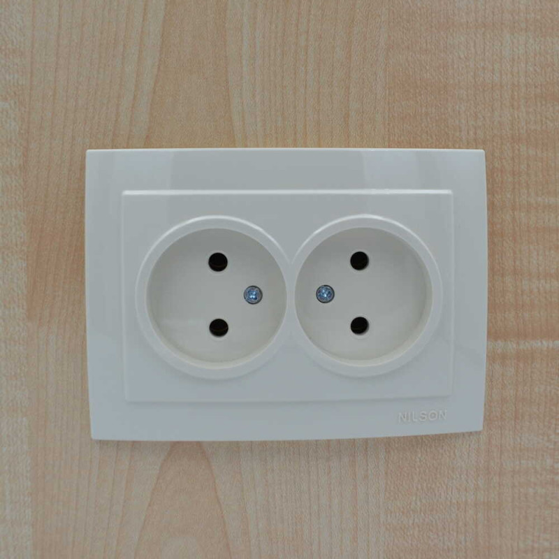 Розетка двомісна б/з NILSON Touran крем 24121024