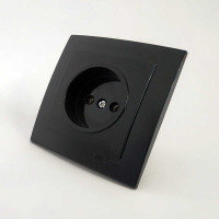 Розетка одинарная б/з NILSON Thouran черная 24221015