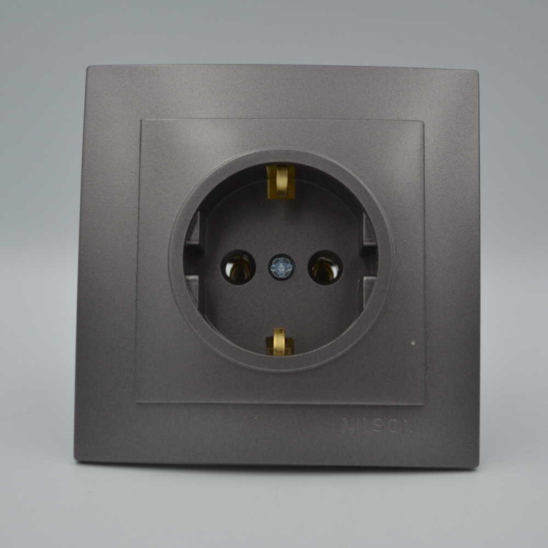 Розетка одинарная з/з NILSON Touran  Антрацит 24161017