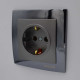 Розетка одинарная з/з NILSON Touran  Антрацит 24161017