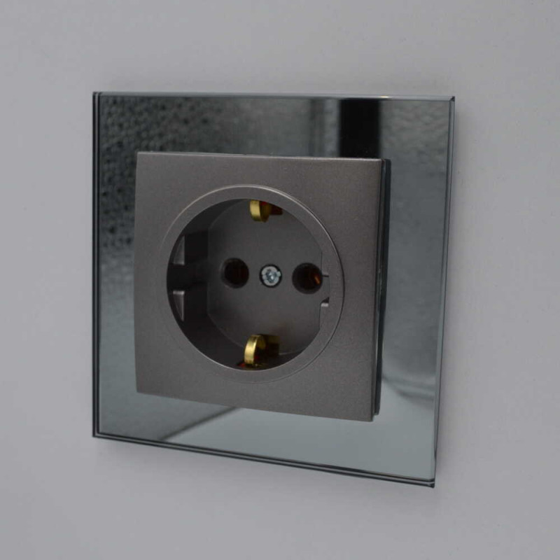 Розетка одинарная з/з NILSON Touran  Антрацит 24161017