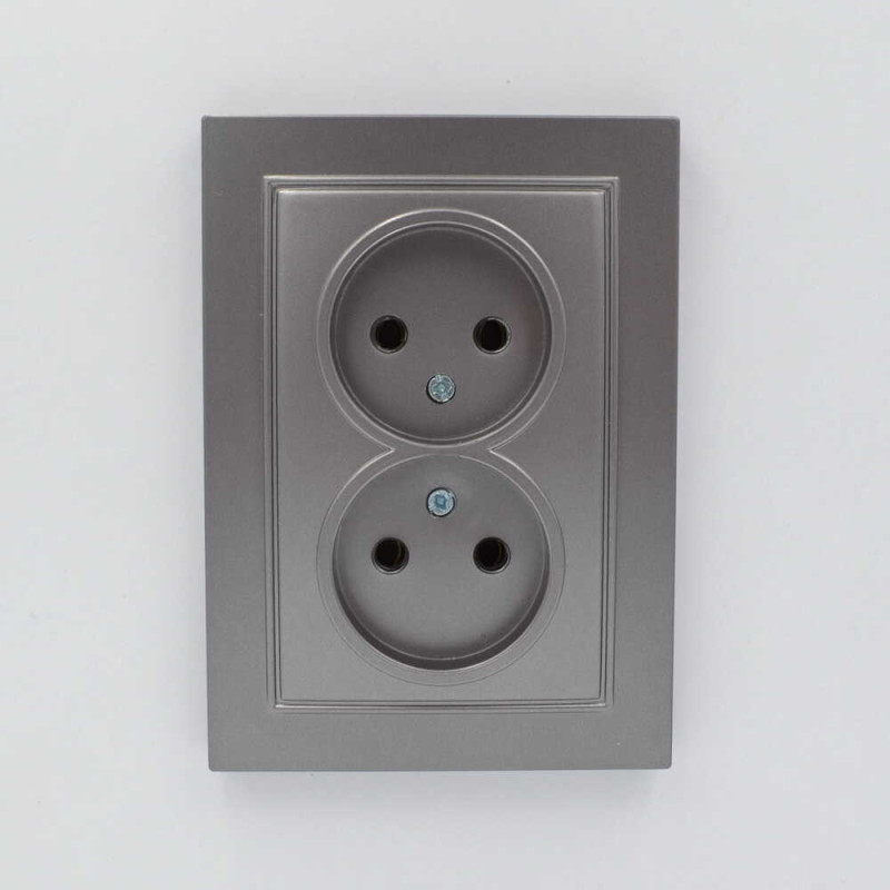 Розетка Nilson Thor антрацит 2-я без заземления ( 27161024 )