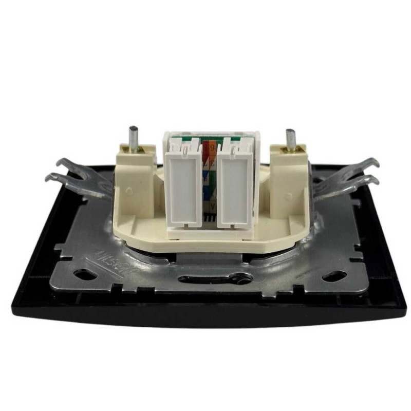 Розетка Nilson Touran черная мат компьютерная 2-я CAT5e RJ45 ( 24381044 )