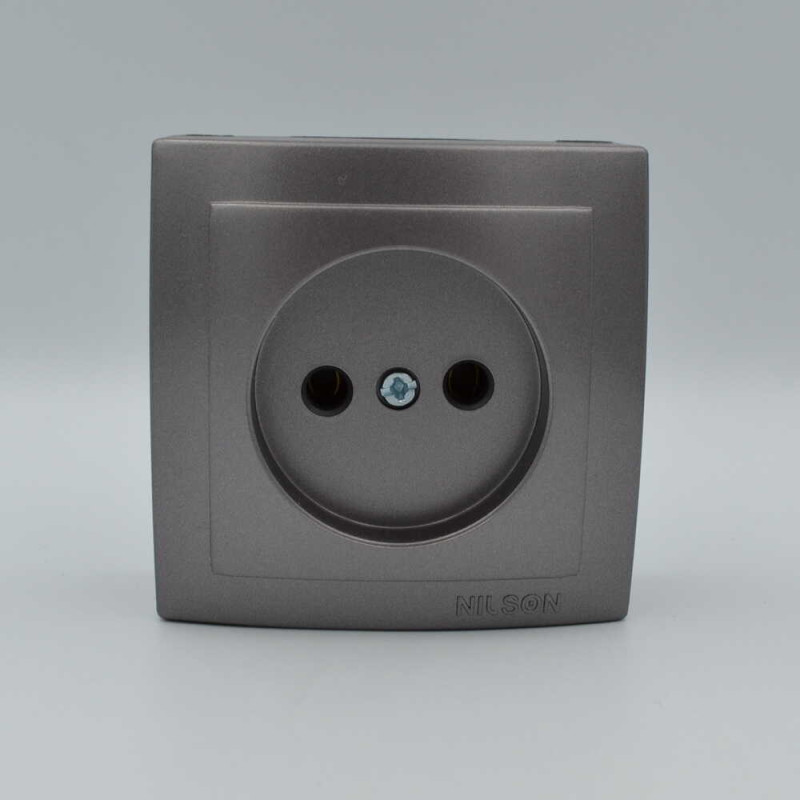 Розетка Nilson Themis антрацит 1-я без заземления ( 26161015 )