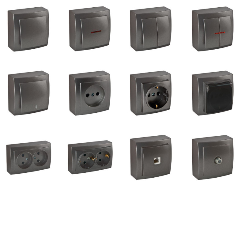 Розетка Nilson Themis антрацит компьютерная CAT5e RJ45 ( 26161044 )