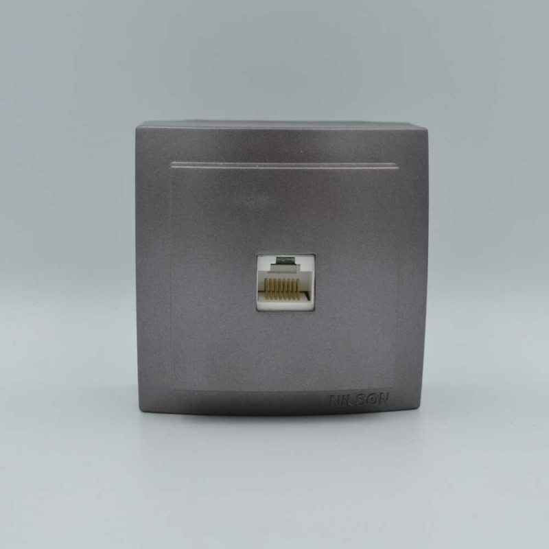 Розетка Nilson Themis антрацит компьютерная CAT5e RJ45 ( 26161044 )