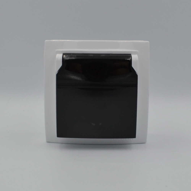 Розетка Nilson Themis белая 1-я с заземлением с крышкой ( 26111018 )