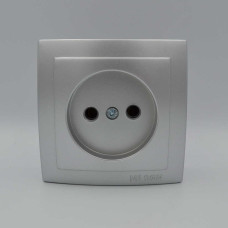 Розетка Nilson Themis серебро 1-я без заземления ( 26131015 )