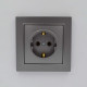 Розетка Nilson Thor антрацит 1-я с заземлением ( 27161017 )