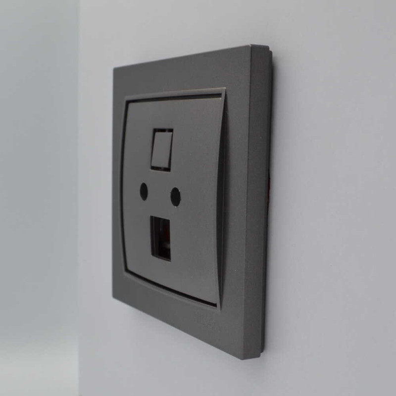 Розетка Nilson Thor антрацит комп'ютерна без модуля ( 27161042 )