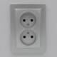 Розетка Nilson Thor серебро 2-я без заземления ( 27131024 )