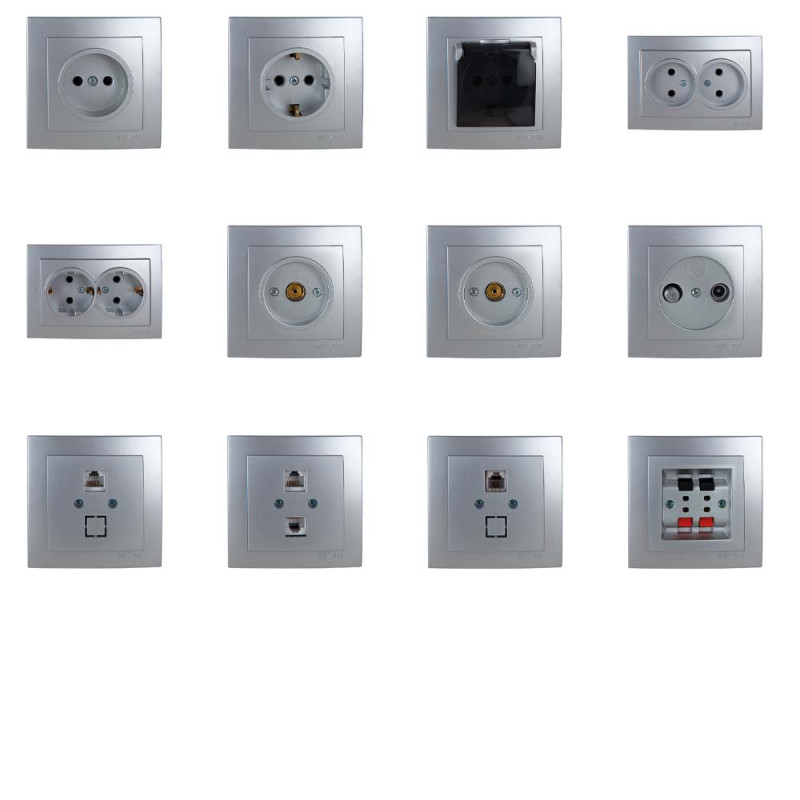 Розетка Nilson Touran серебро компьютерная 2-я CAT5e RJ45 ( 24131046 )