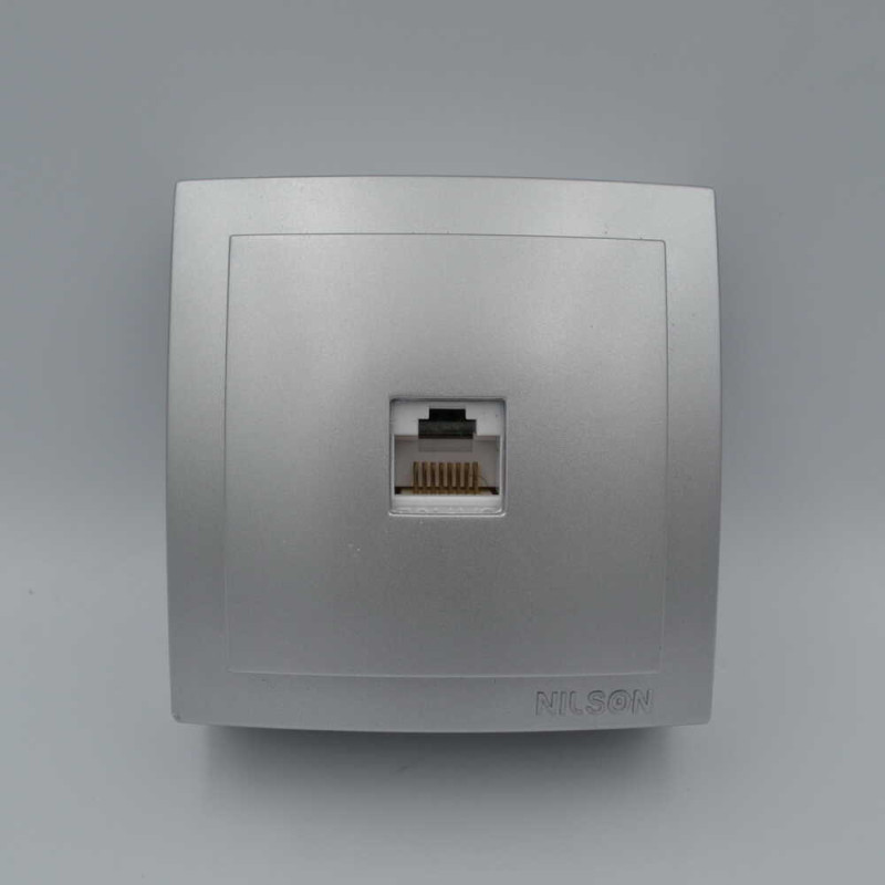 Розетка Nilson Themis серебро компьютерная CAT5e ( 26131044 )