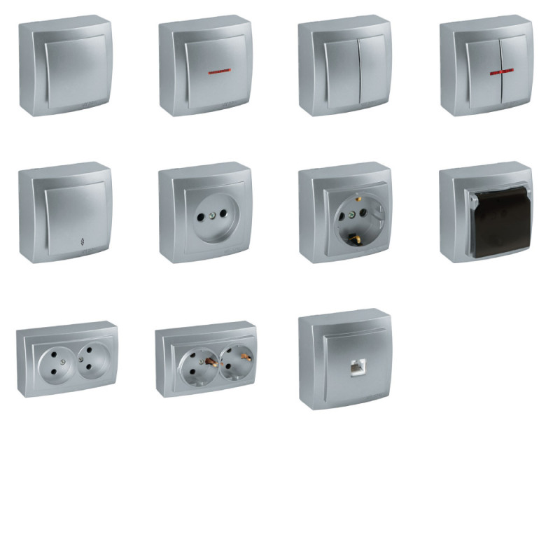 Розетка Nilson Themis серебро компьютерная CAT5e ( 26131044 )