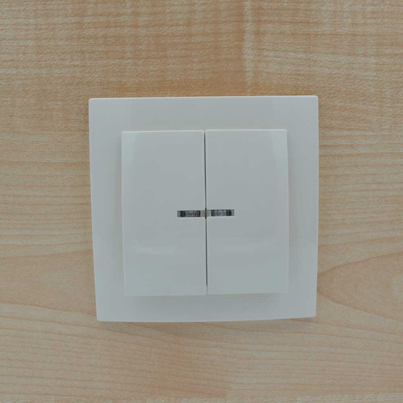 Выключатель двухклавишный с подсветкой NILSON Touran крем 24121004