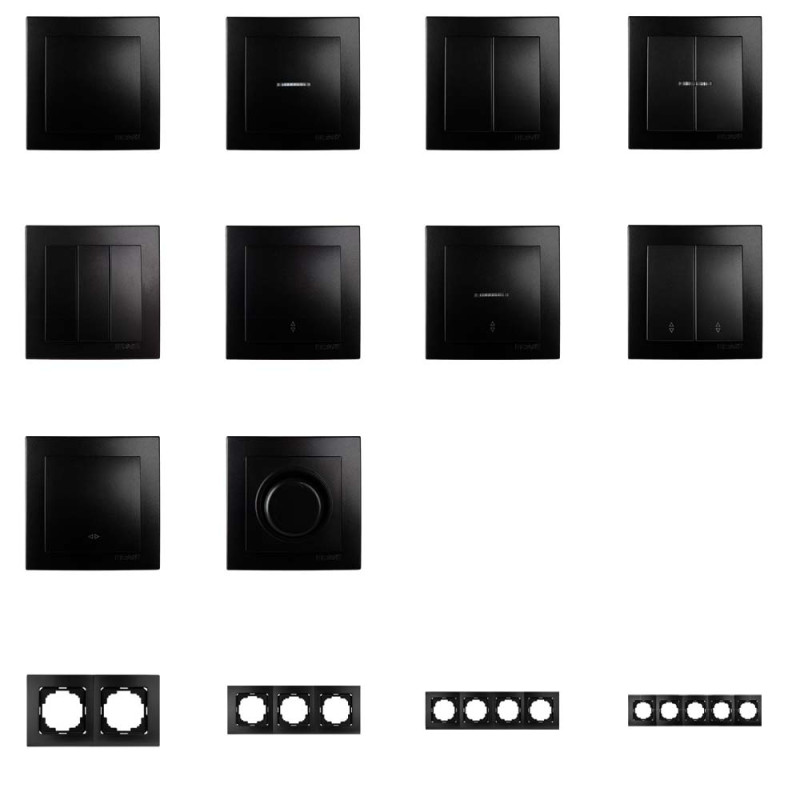 Выключатель одноклавишный с подсветкой NILSON Touran черный 24221002