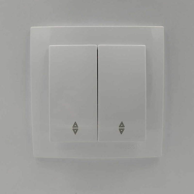 Вимикач прохідний двоклавішний NILSON Touran білий 24111009