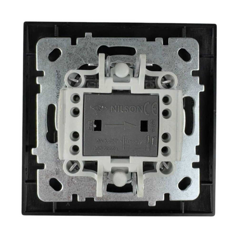 Вимикач проміжний одноклавішний NILSON Touran чорний матовий 24381010