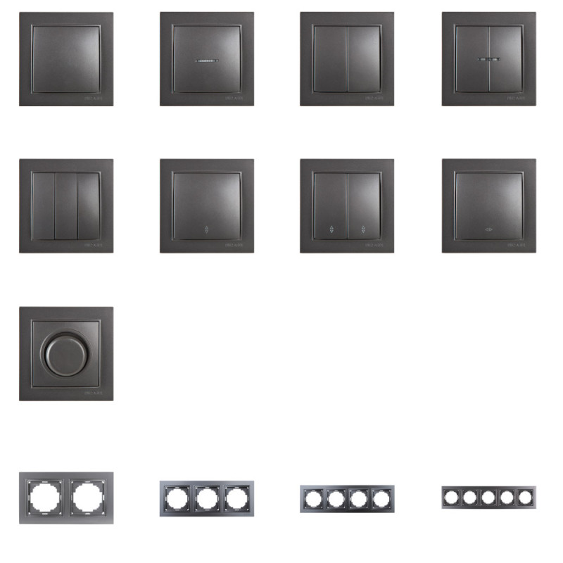 Выключатель Nilson Thor антрацит 2кл проходной ( 27161009 )