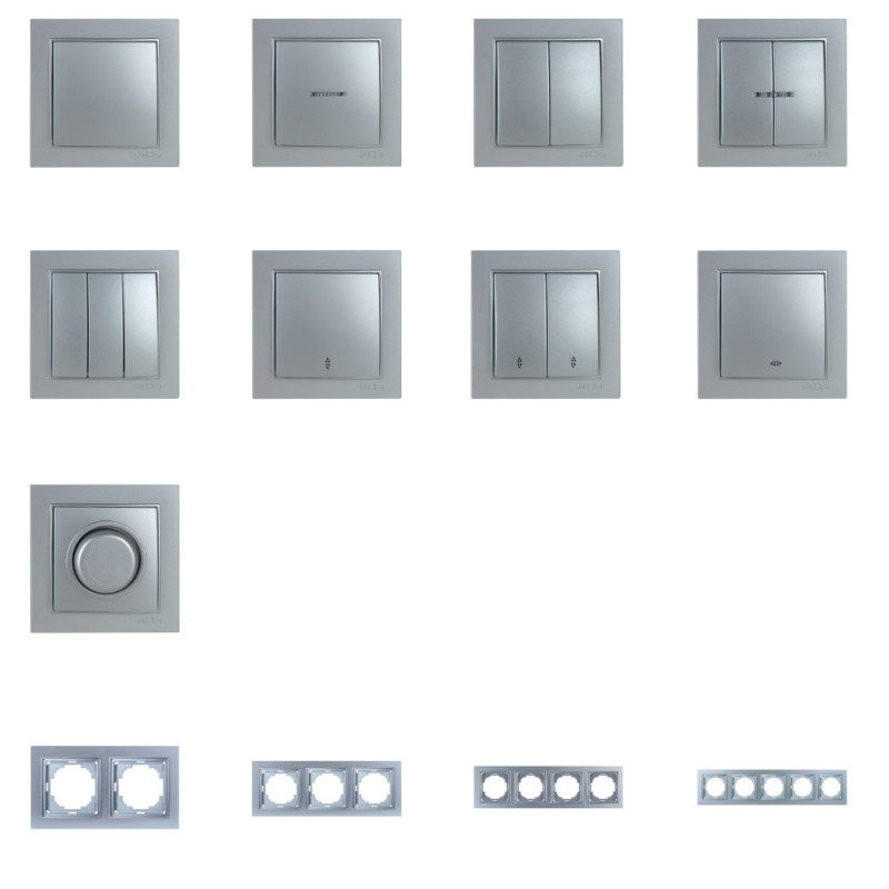 Выключатель Nilson Thor серебро 1кл промежуточный ( 27131010 )