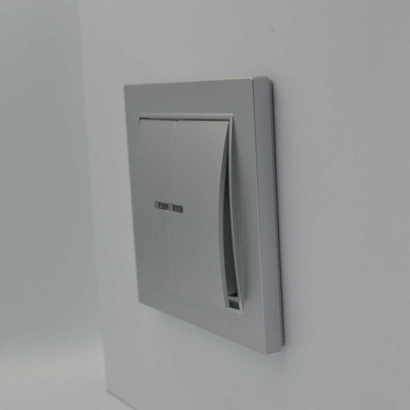 Вимикач Nilson Thor срібло 2кл з підсвіткою ( 27131004 )