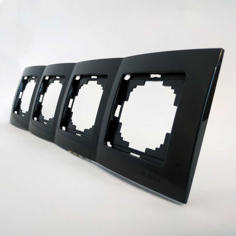 Рамка четверная горизонтальная NILSON Touran черная 24220094