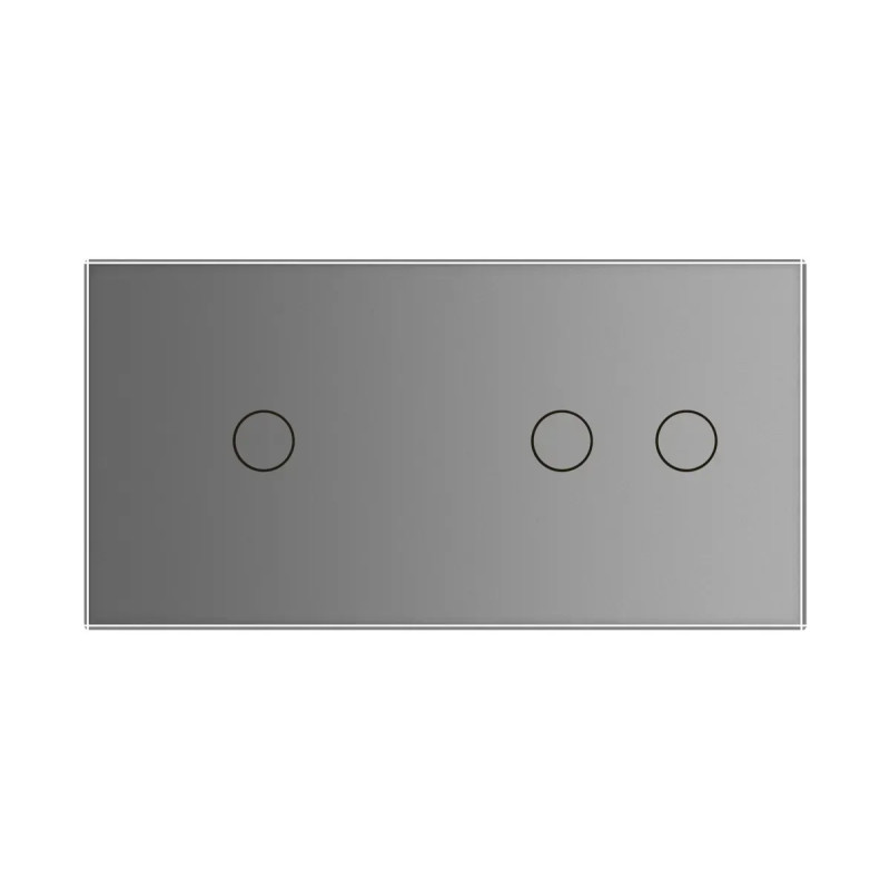 Розумний сенсорний прохідний/перехресний вимикач 3 сенсора (1-2) Livolo сірий скло (VL-C701SZ/C702SZ