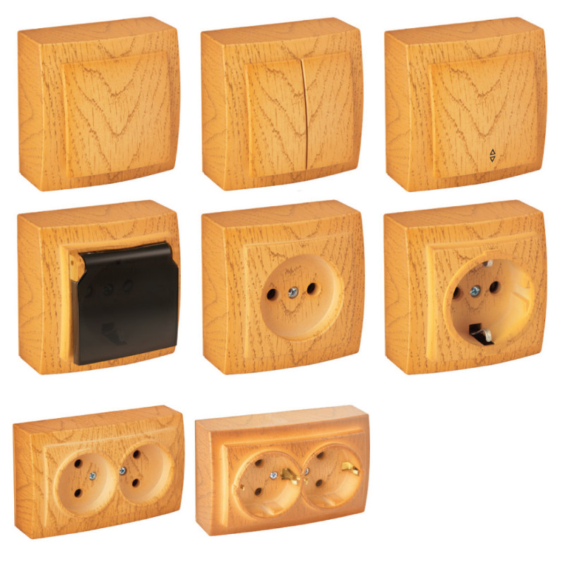 Выключатель Nilson Themis дуб кнопка ( 26251012 )