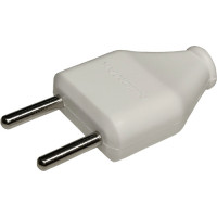 Вилка штепсельная плоская без заземления NX1007 NEOMAX белая