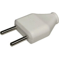 Вилка штепсельная плоская без заземления NX1007 NEOMAX белая