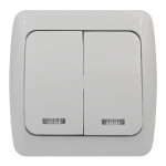 Выключатель ALSU белый 2-кл с подсветкой ( 504-010200-203 )