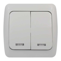 Выключатель ALSU белый 2-кл с подсветкой ( 504-010200-203 )