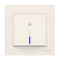 Выключатель EL-BI VEGA белый 1-кл проходной с подсветкой ( 510-010200-210 )