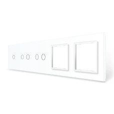 Рамка 5-постовая для одного 1-сенсорного, двух 2-сенсорных выключателей и двух розеток (1-2-2-0-0) LIVOL