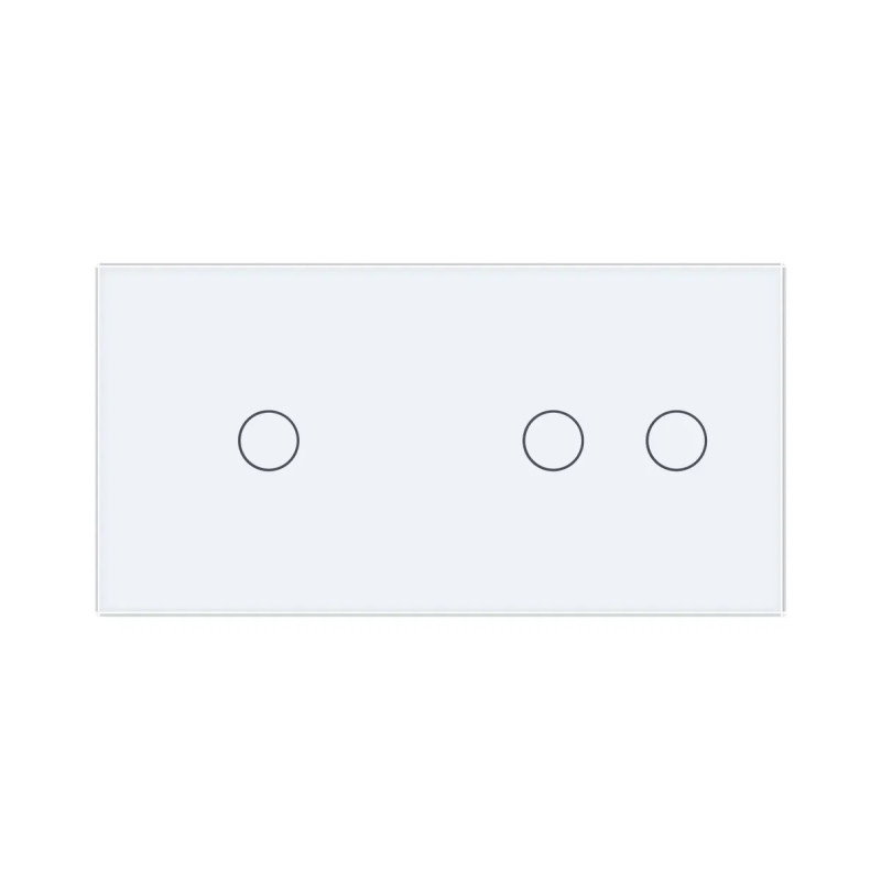 Умный сенсорный проходной/перекрестный выключатель 3 сенсора (1-2) Livolo белое стекло (VL-C701SZ/C702SZ)