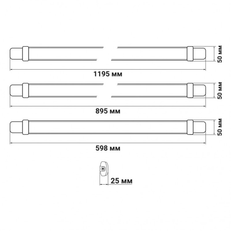 Світлодіодний лінійний світильник Feron AL7003-2 24Вт фіто 80899