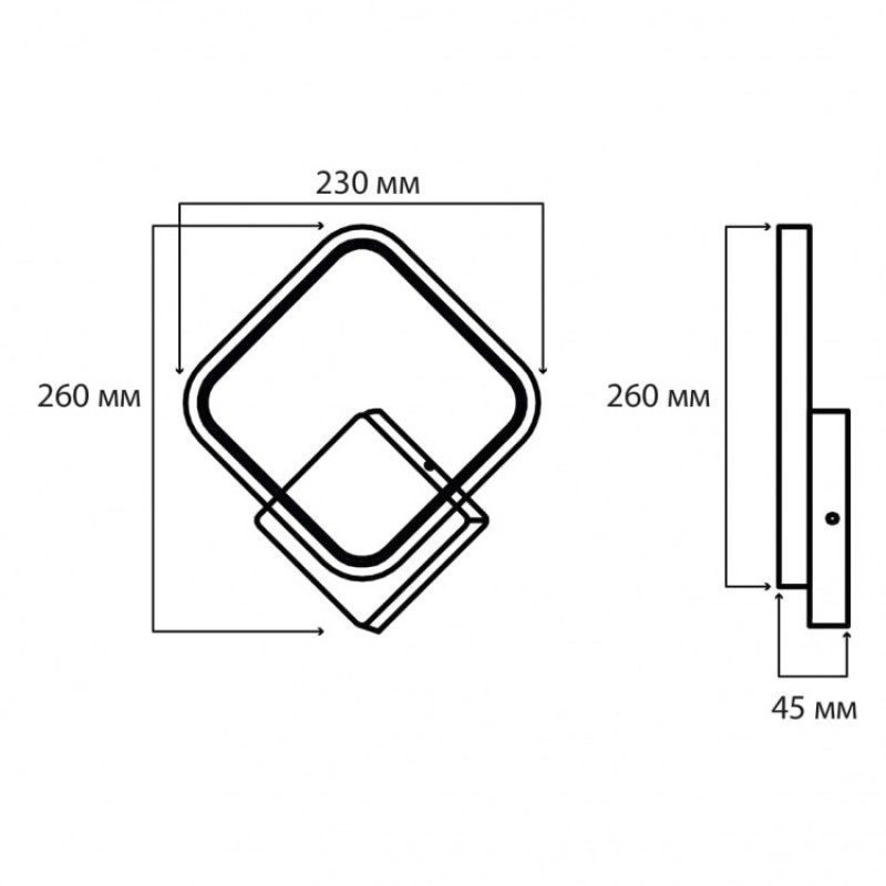 Светодиодный накладной бра светильник Ardero AL6522-1ARD FORCE S 18Вт черный 80960
