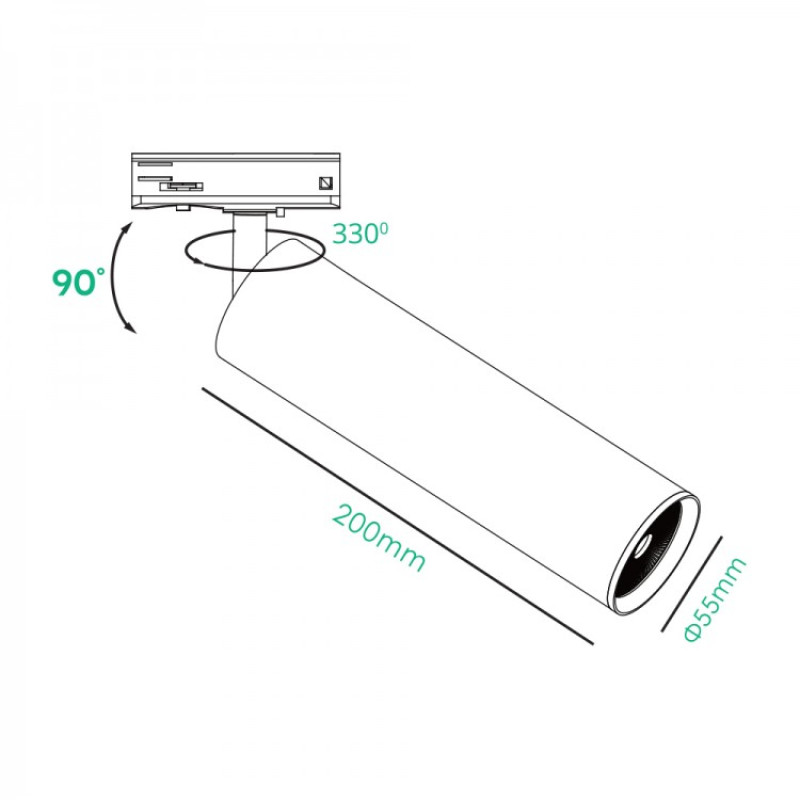 Магнітний трековий світильник ARDERO ML330ARD MR16/GU10 чорний 01931